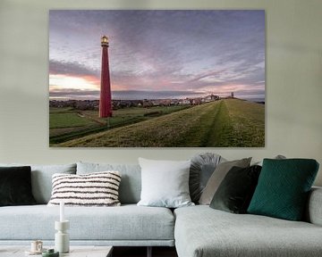 Sunrise with lighthouse "de Lange Jaap" by Klaas Fidom