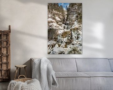 Bavarian waterfall in winter by Michael Valjak