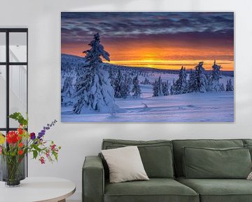 Winter Zonsondergang in Noorwegen van Adelheid Smitt
