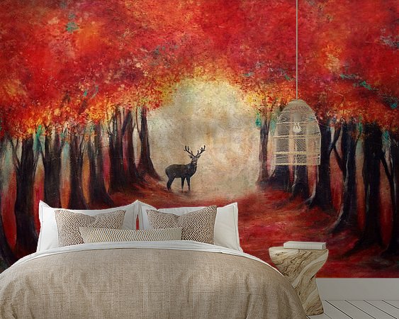 Voorbeeld van het werk in een kamer