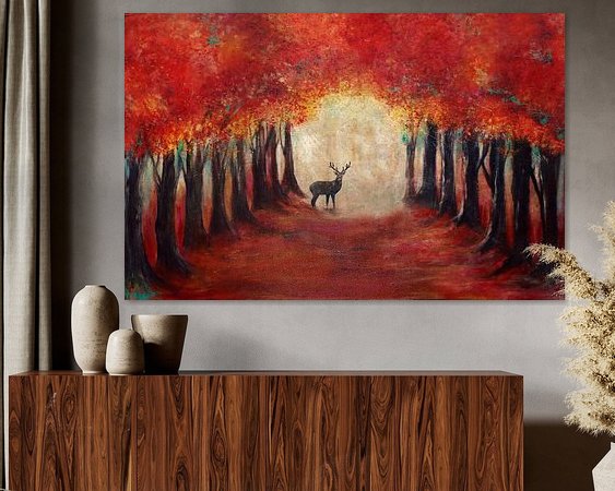 Voorbeeld van het werk in een kamer