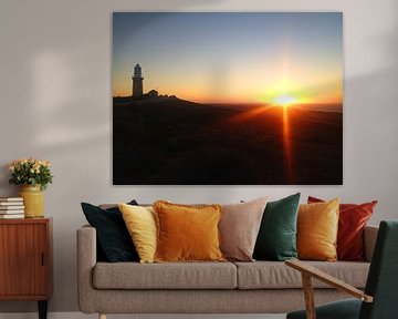 Sonnenuntergang Vlaming Head Lighthouse, Australien van Martina Dormann