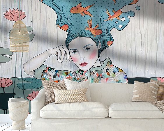 Voorbeeld van het werk in een kamer