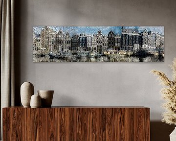 Panorama on the canal, Amsterdam by Rietje Bulthuis