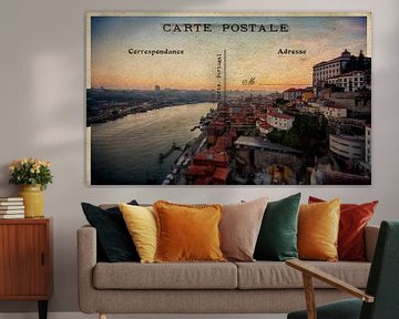 oude retro postkaart van Porto van Ariadna de Raadt-Goldberg
