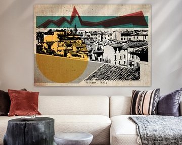 retro ansichtkaart van Bologna, Italië van Ariadna de Raadt-Goldberg
