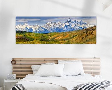 Panorama van Grand Teton National Park, Wyoming van Henk Meijer Photography