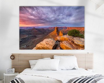 Zonsopkomst bij Marlboro Point, in Canyonlands NP, Utah van Henk Meijer Photography