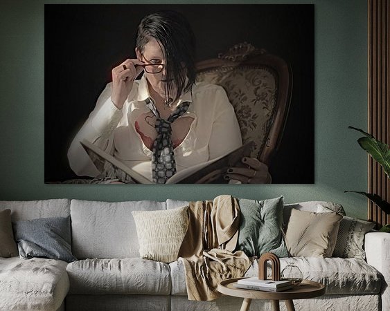 Voorbeeld van het werk in een kamer