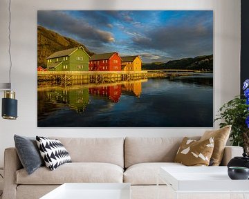 Kleurrijke Noorse Huizen Reflecties van Harry Eggens