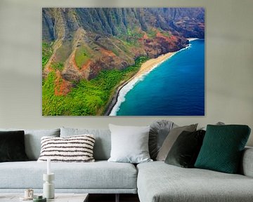 Hubschrauber-Blick auf die Küste von Napali, Kauai, Hawaii von Henk Meijer Photography