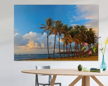Sonnenaufgang Kapaa Beach Park, Kauai, Hawaii von Henk Meijer Photography
