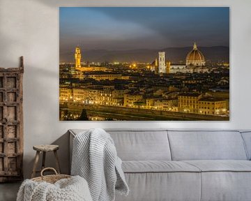 Skyline of Florence at dusk by Mike Baltussen