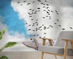 Voorbeeld van het werk in een kamer