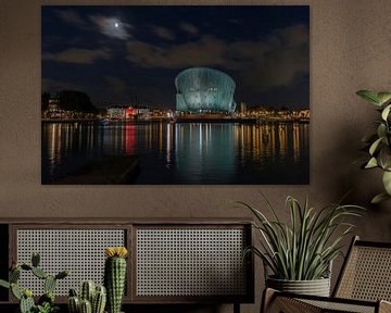 Nemo en scheepvaartmuseum by night van Frans Nijland