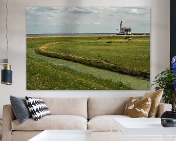 Paard van Marken in een Hollands landschap van Susan van der Riet