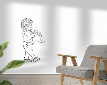 The girl and her cat by MishMash van Heukelom