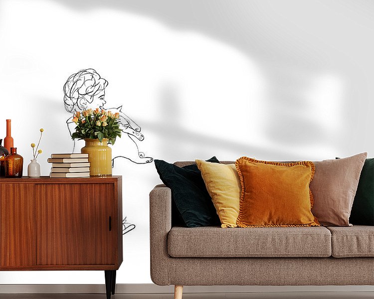 Voorbeeld van het werk in een kamer