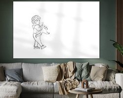 Voorbeeld van het werk in een kamer