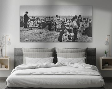 Op het strand bij Coney Island (zwart wit) von Vintage Afbeeldingen