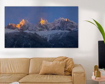 Alpenglow Aiguilles de Chamonix by Menno Boermans