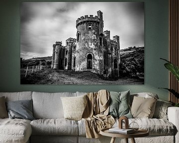 Clifden castle in zwart wit van Kim Claessen