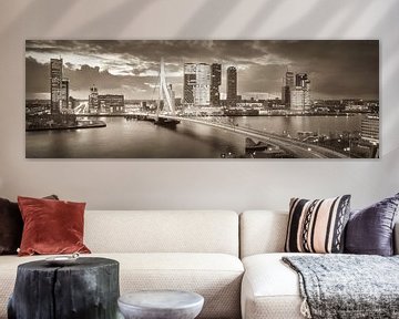 Skyline Rotterdam Erasmusbrug - Vintage Brown