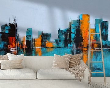 Skyline in turquoise by Claudia Neubauer