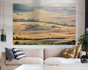 Tuscan farm on a hill