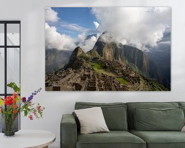 Panorama of the Machu Picchu or Machu Pikchu panoramic view in Peru by Tjeerd Kruse