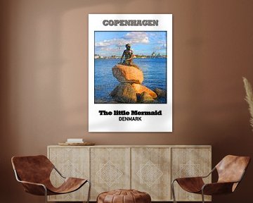 Kopenhagen & kleine Meerjungfrau van Printed Artings