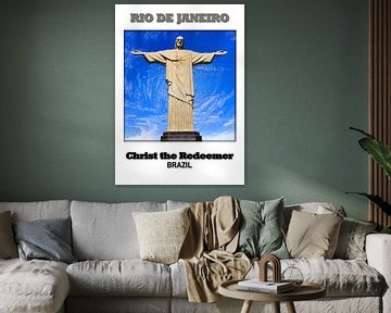 Rio de Janeiro & Christus Statue van Printed Artings
