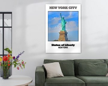 New York & Freiheitsstatue van Printed Artings