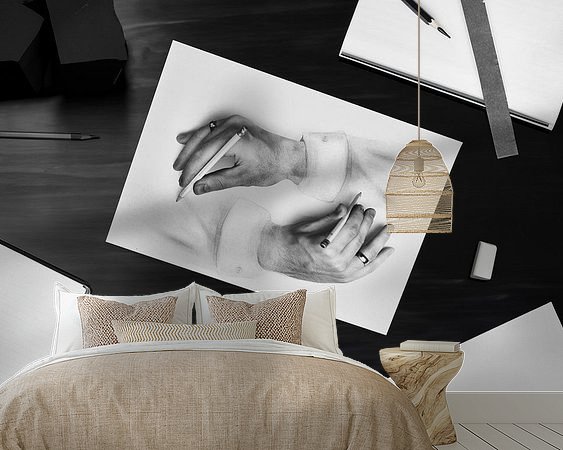 Voorbeeld van het werk in een kamer