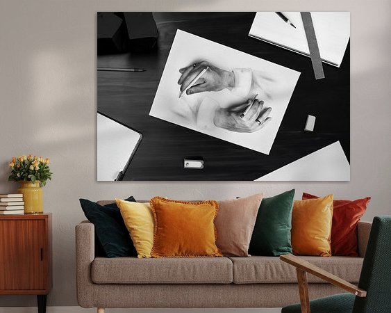 Voorbeeld van het werk in een kamer