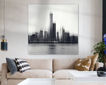 Rotterdam Skyline Abstract van Dirk Wüstenhagen