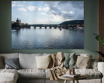Charles Bridge in Prague with Storm sur Melvin Fotografie