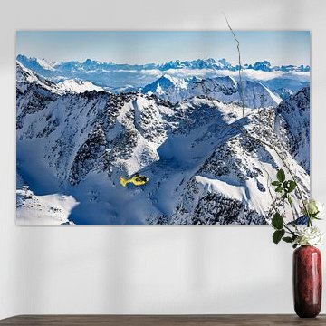 Helicopter above the alps with the Italian Dolomites in the background by Hidde Hageman