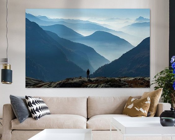 Voorbeeld van het werk in een kamer