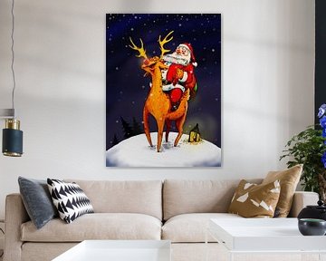 De Kerstman met Rudolph by Lars Wilting