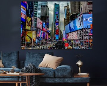 DESIGNBILDER 110x80cm WANDBILD Time Square auf Leinwand gerahmt Kunst