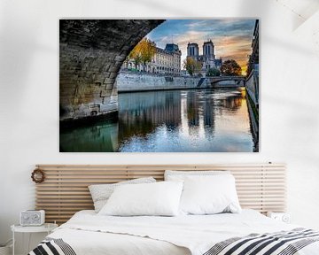 View on Notre Dame from underneath Pont Saint Michel. by Rene Siebring