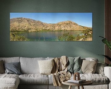 Panoramic view Greek Kournas Lake in Crete by Mike Maes