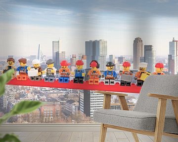 Lunch atop a skyscraper Lego - Rotterdam van Marco van den Arend