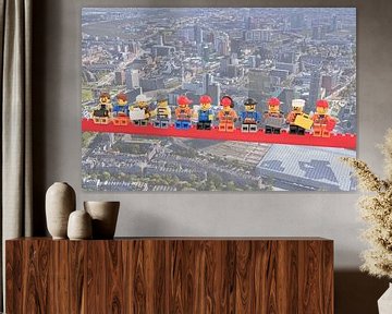 Lunch atop a skyscraper Lego edition - Rotterdam van Marco van den Arend