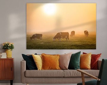 Fries landschap met koeien von Jo Pixel