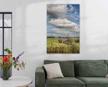 Hollands landschap met koeien in de wei en fraaie wolken van Harrie Muis