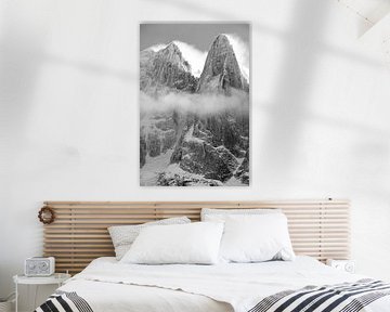 Les Drus in Chamonix after a snowstorm by Menno Boermans