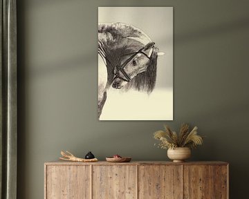 Schilderachtig artistiek werk van een kop van een paard van Cor Heijnen