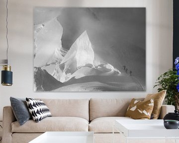 Alpinisten auf dem Mont Blanc von Menno Boermans